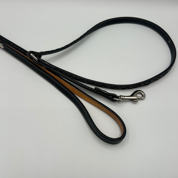 Coach Other - Coach 4005 Small Dog Leash Black Gray Signature C Monogram Leather Trim Canvas